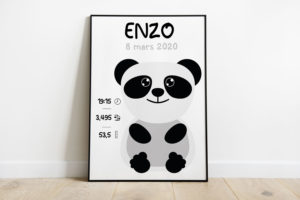 affiche de naissance panda